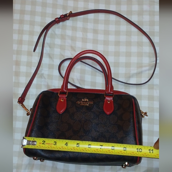 Coach Brown and Red Women's Handbag - Picture 1 of 7